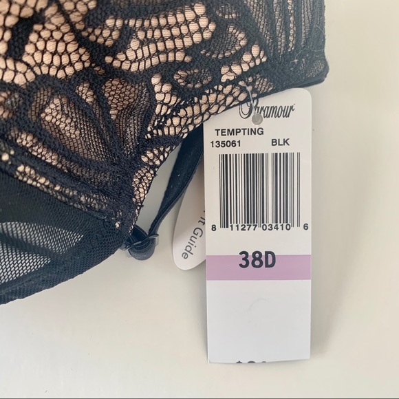 NWT Paramour Tempting Plush Contour Black Lace Bra - Picture 5 of 8